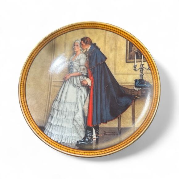 Norman Rockwell THE UNEXPECTED PROPOSAL Collectors Plate Rockwells Colonials - Picture 1 of 2